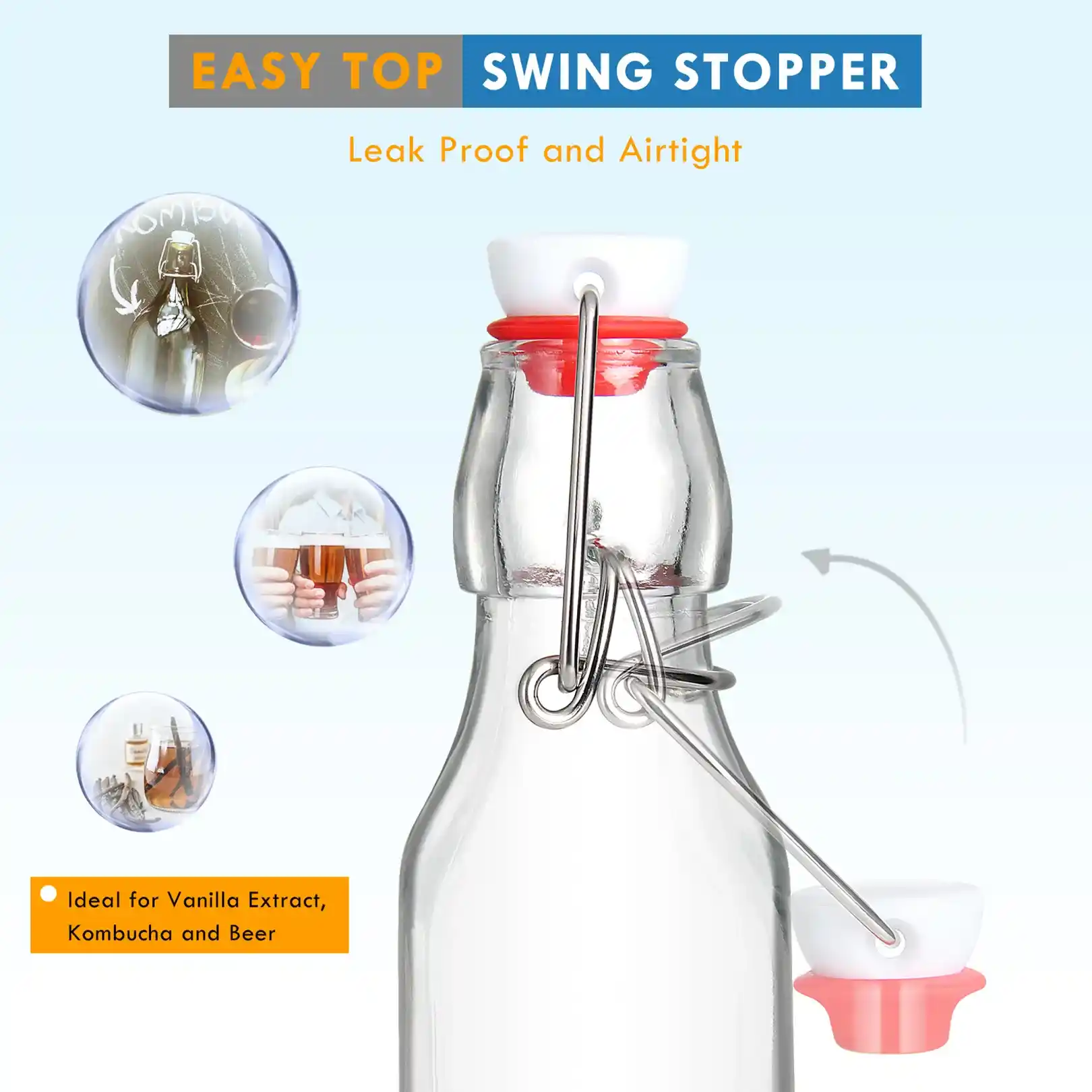 flip top glass bottles