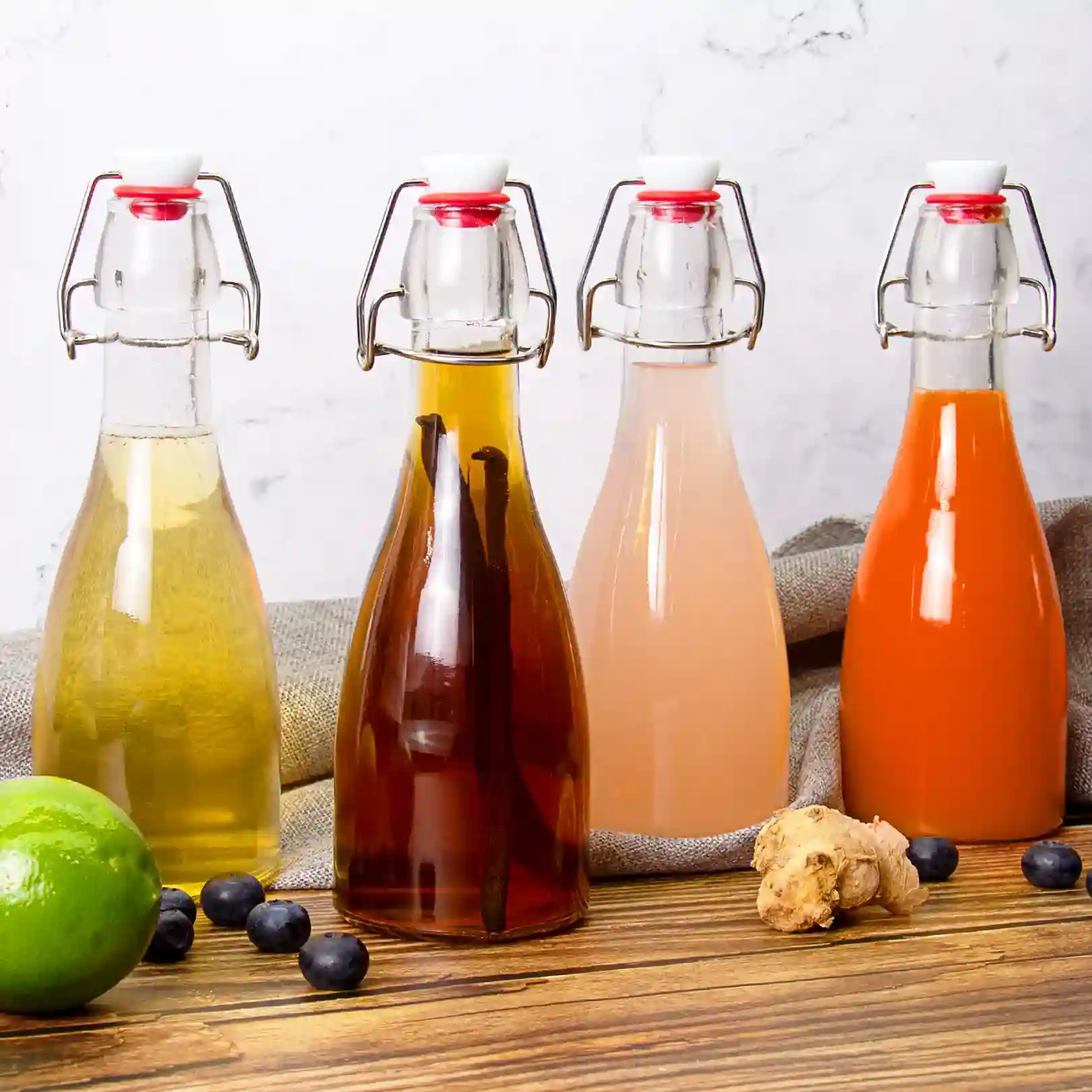 flip top glass water bottle