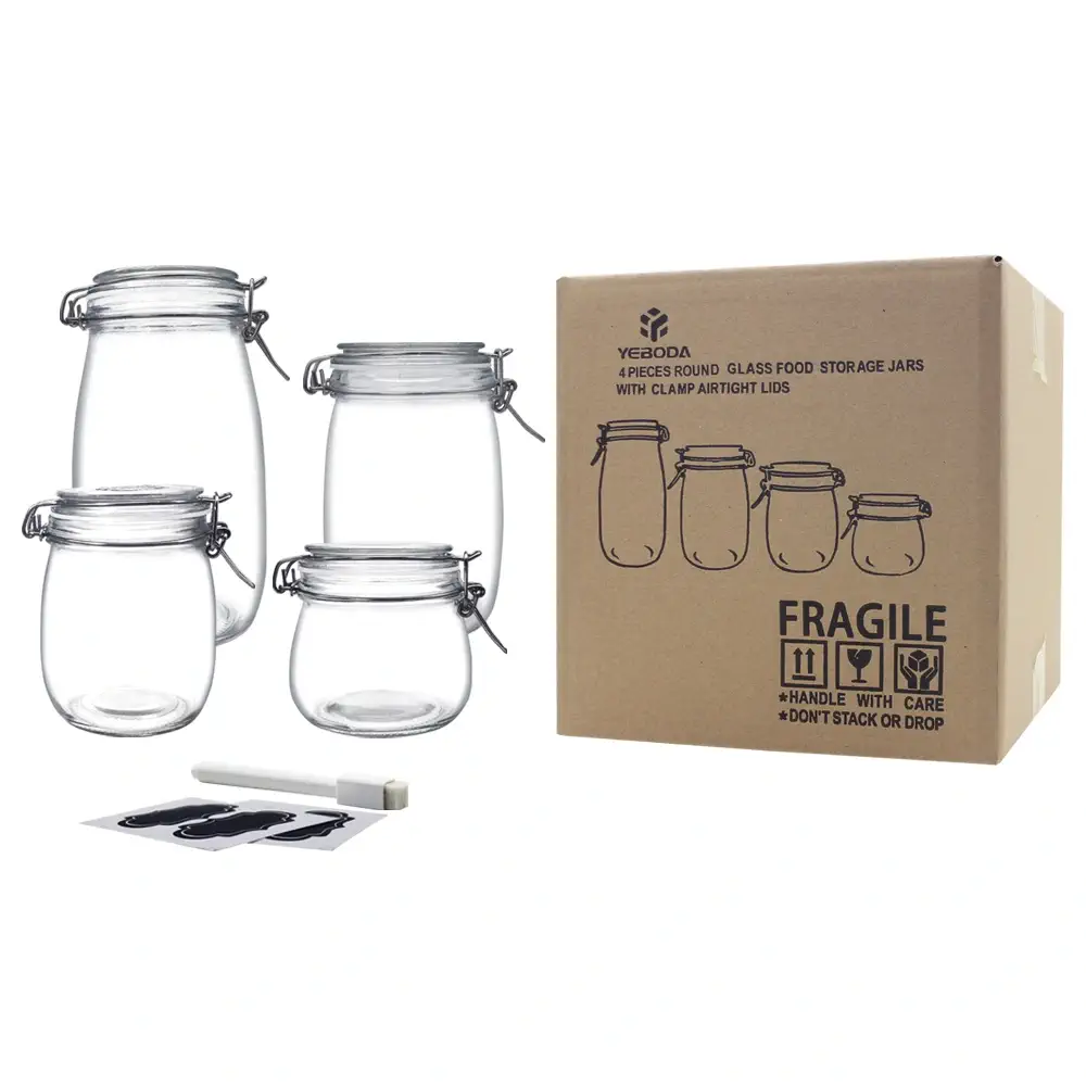 glass jars with airtight lid