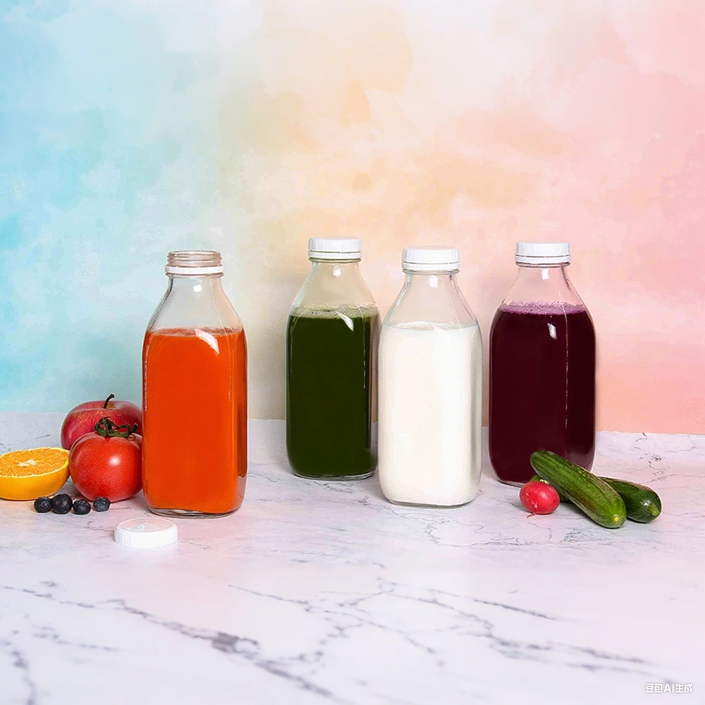 YEBODA 16oz Milk Bottle Glass– Reusable Bottles for Fresh Milk