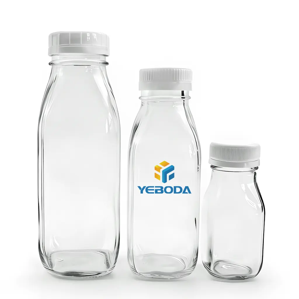 yeboda glass milk bottles with lids