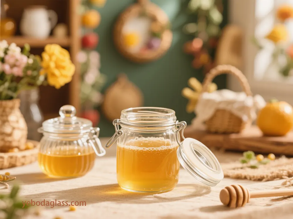 glass honey bee storage jar factory