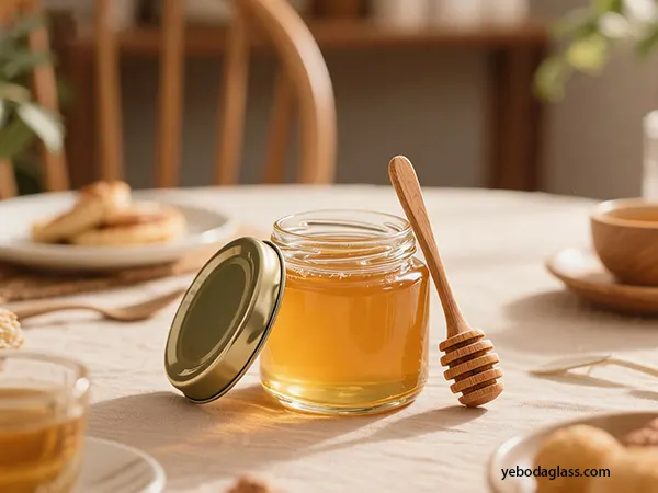 honey jar with dipper