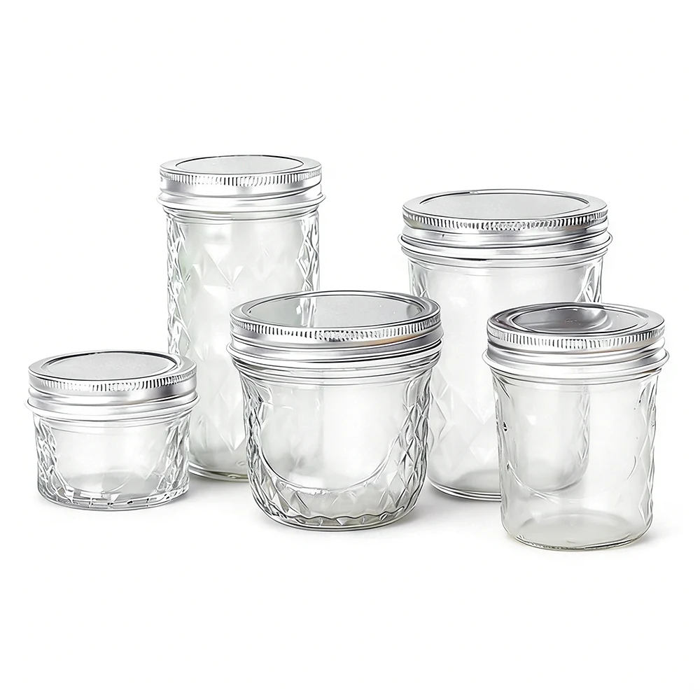 potes de vidro tipo Mason