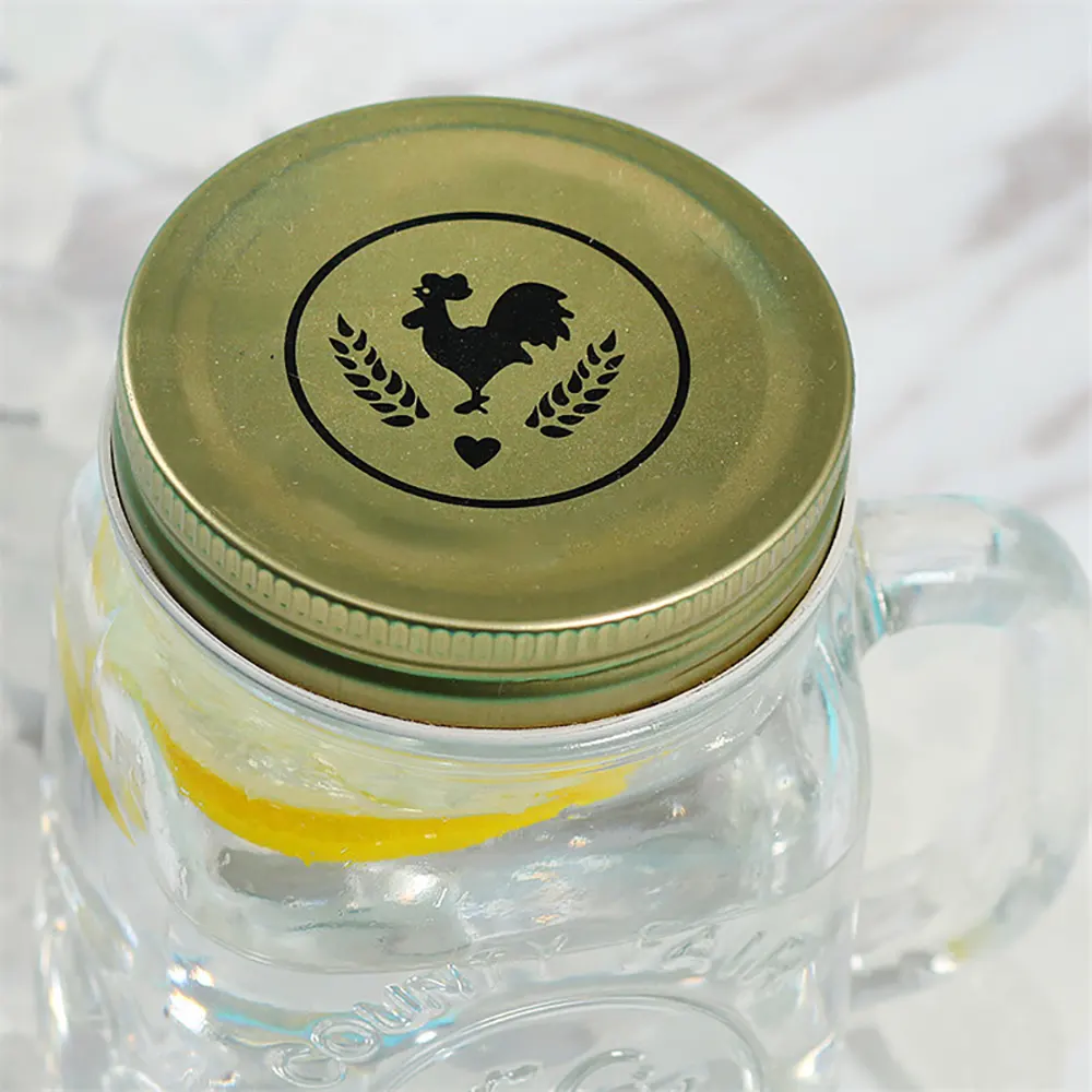 glass mason jar with handle