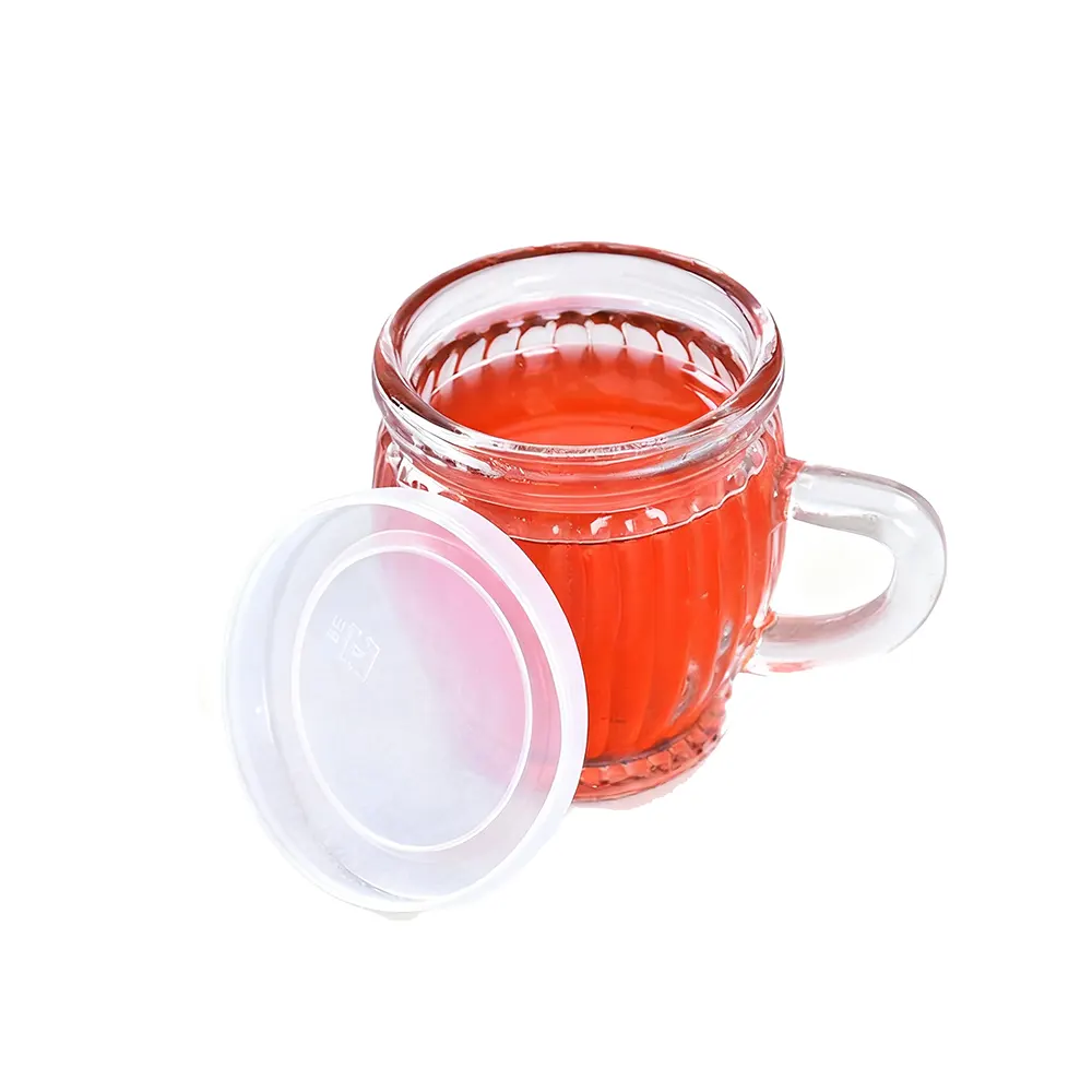 glass milk bottle with handle