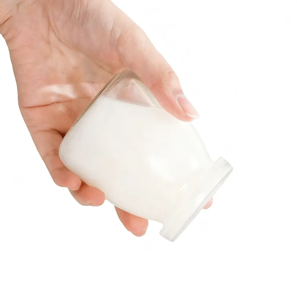 glass milk bottle with lid