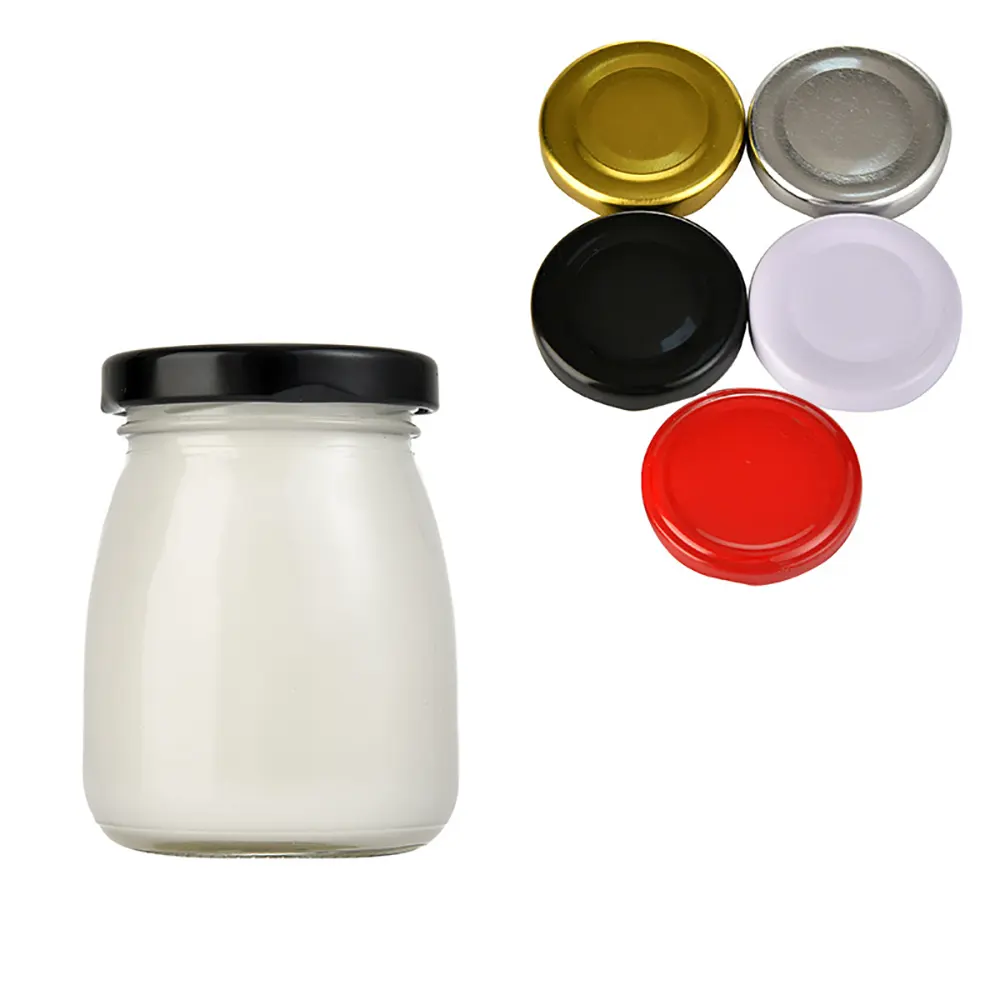 glass milk bottles with lids