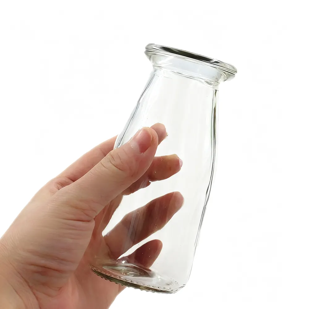 glass milk bottles with lids wholesale, chocolate milk glass bottle