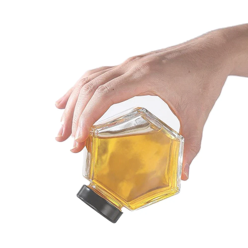 hexagon honey jars