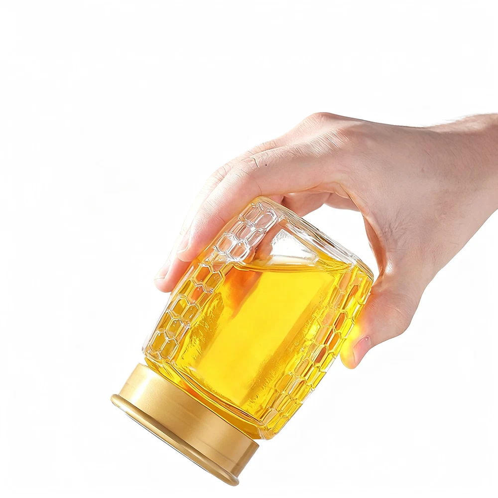 honey hexagon jar