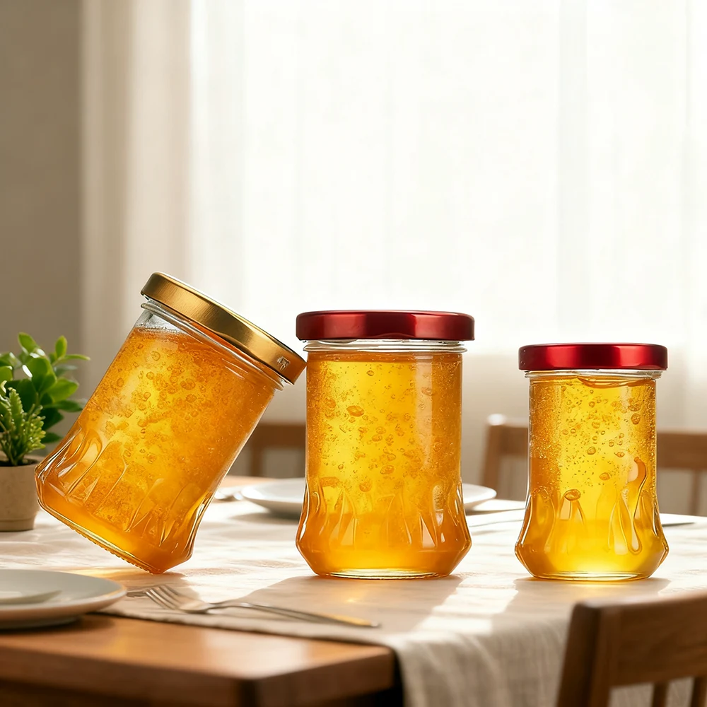 small glass jam jars