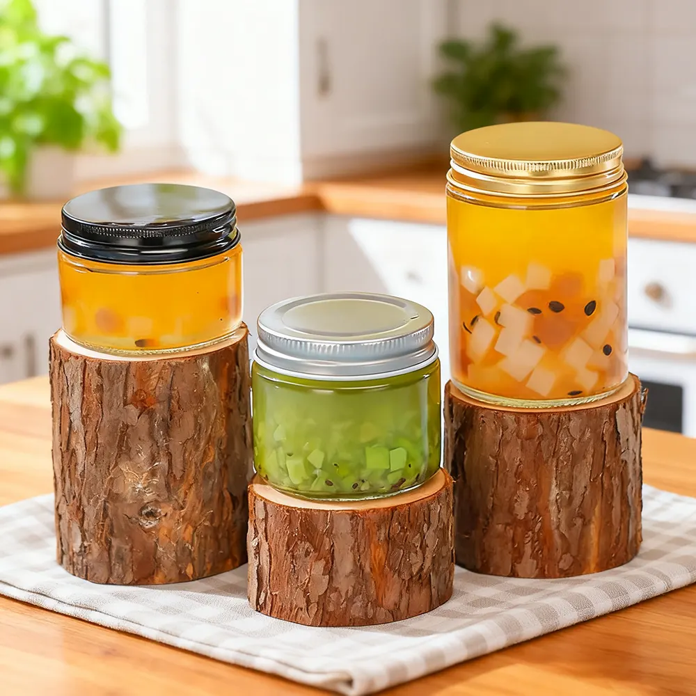 small glass mason jars, honey mason jar