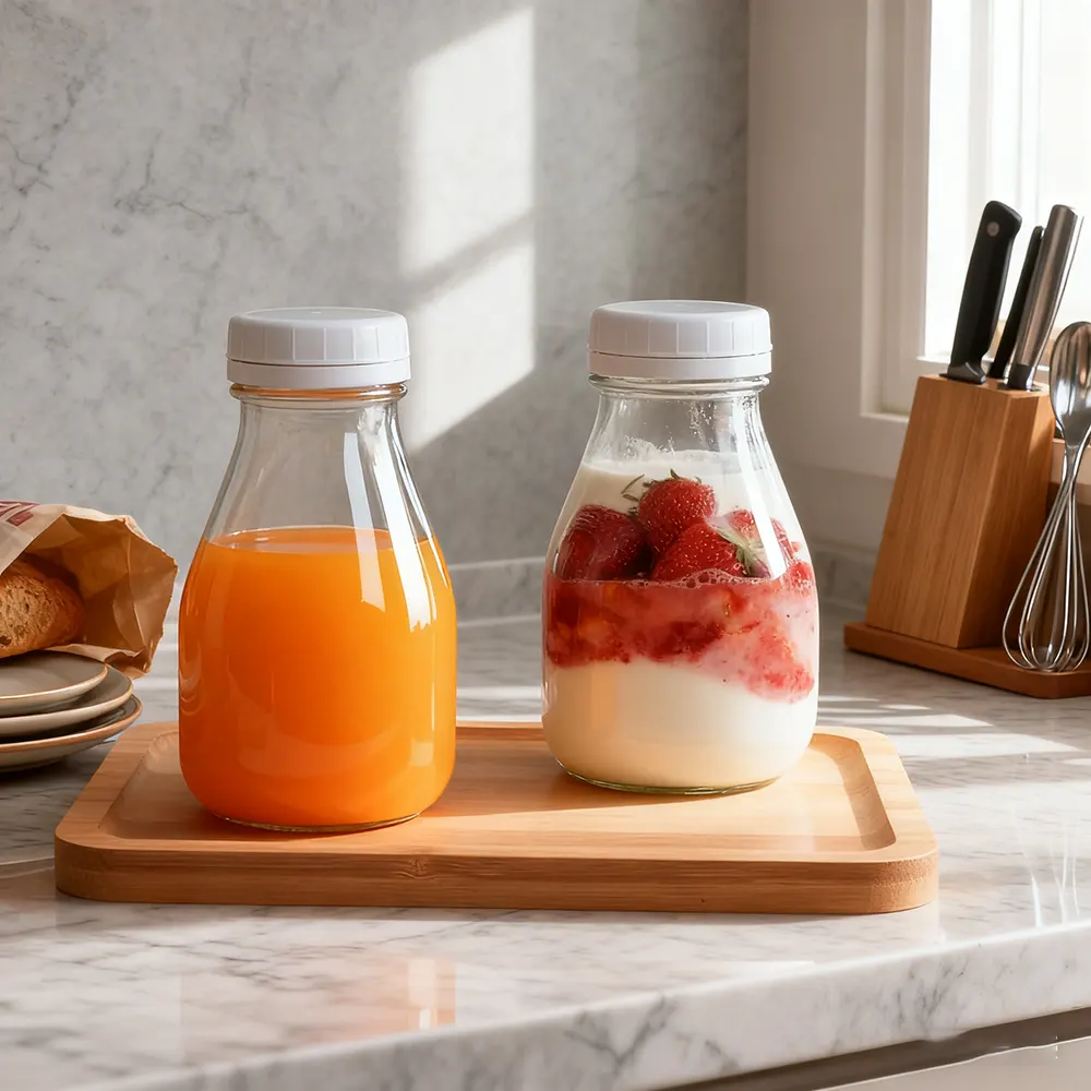 glass bottle milk storage