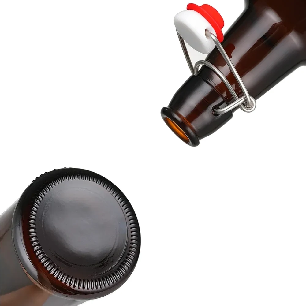 brown glass swing top bottles