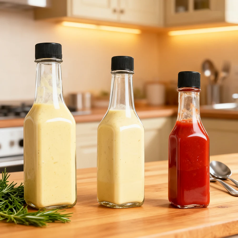 glass dressing bottle