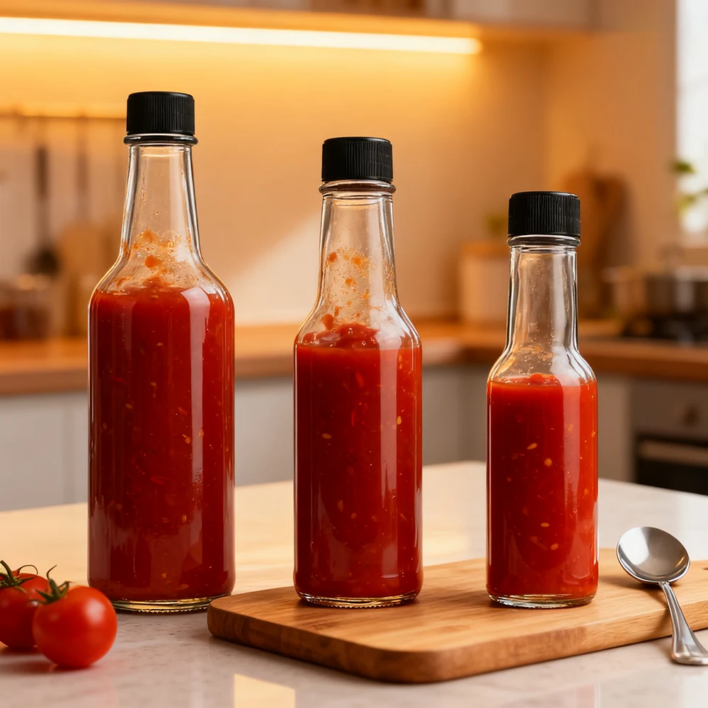 glass hot sauce bottles