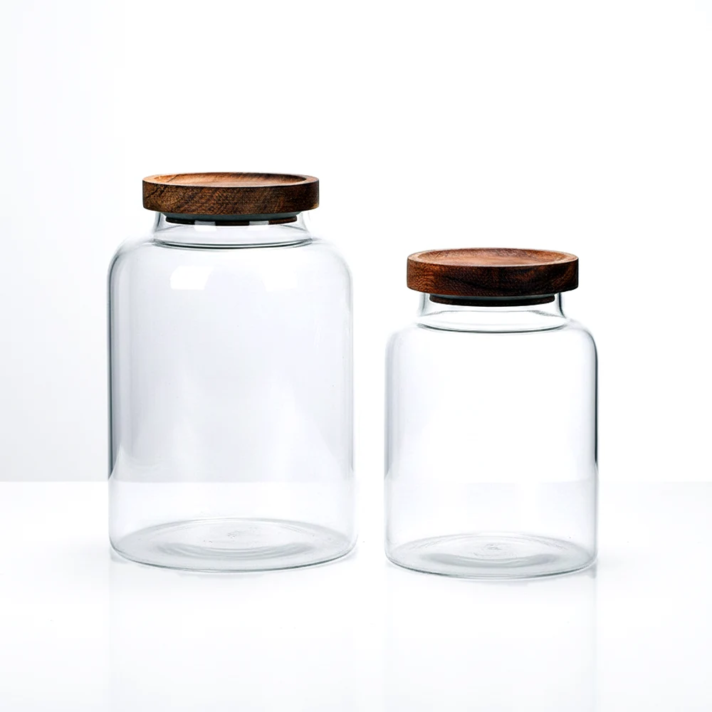 big glass jars with lids