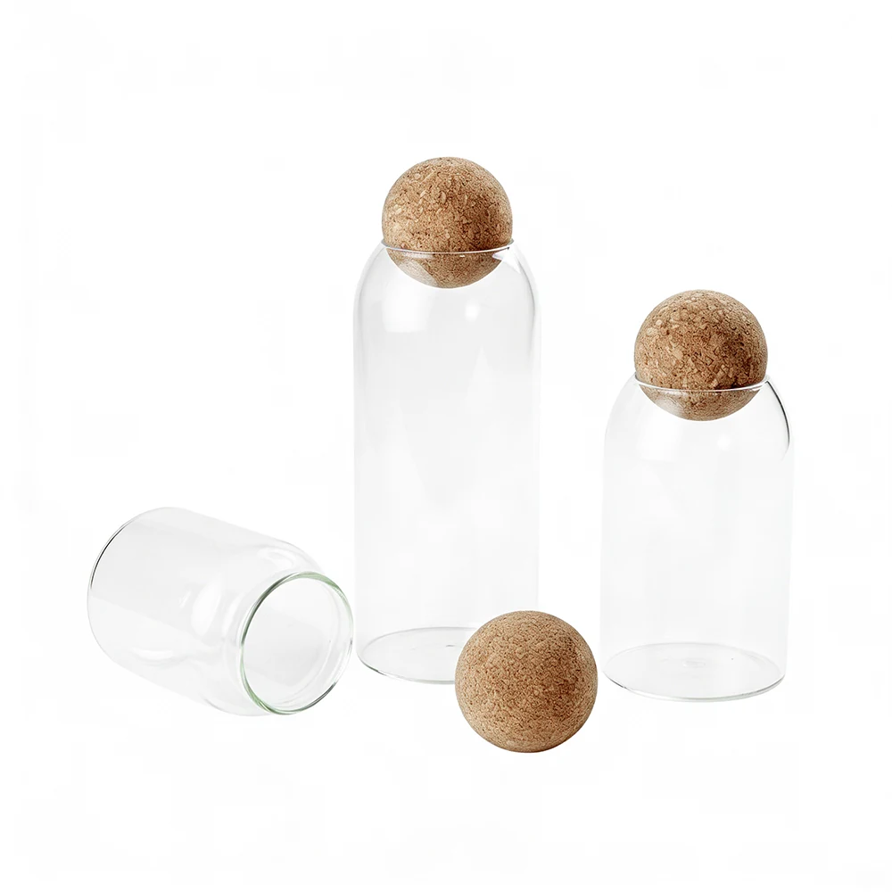 glass canister with wood lid