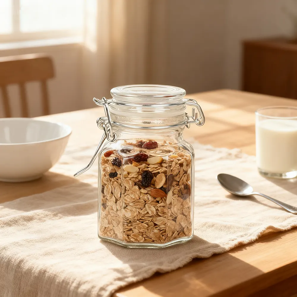 glass food storage jar
