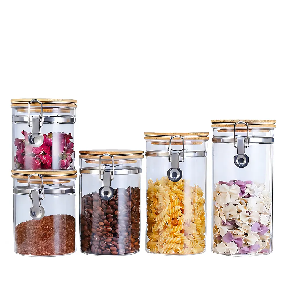 glass storage jars with lids
