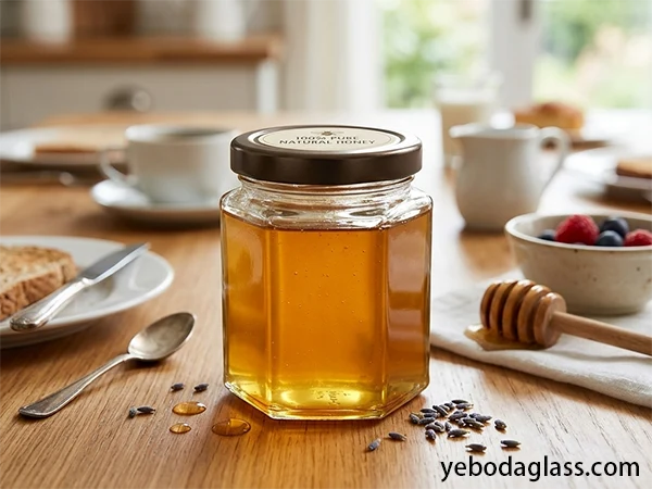 glass honey jar bubbles defects