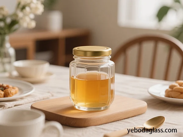 glass honey jar bubbles defects