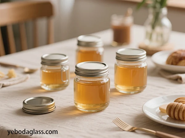 glass honey jar bubbles defects