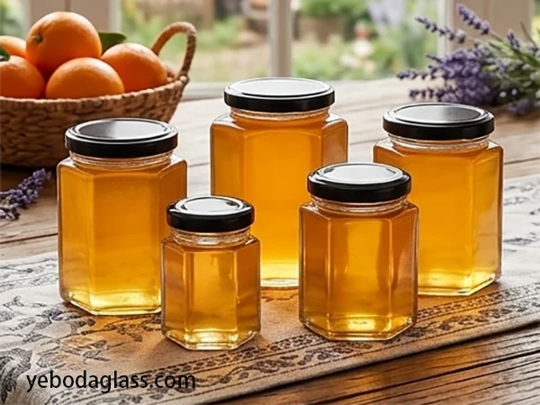 glass honey jar bubbles defects