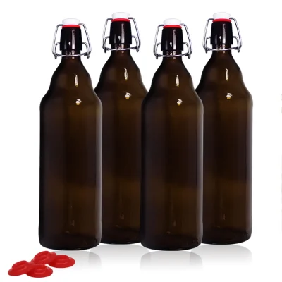 YEBODA 34oz Reusable Glass Swing Top Beer Bottles – Perfect for Homebrewing