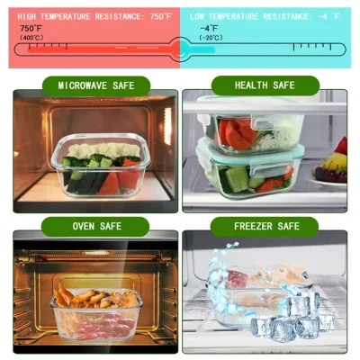 YEBODA 27oz Glass Lunch Containers – Airtight Food Storage Solutions