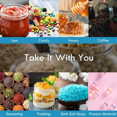 YEBODA 8.5oz Glass Jar with Wooden Lid and Spoon