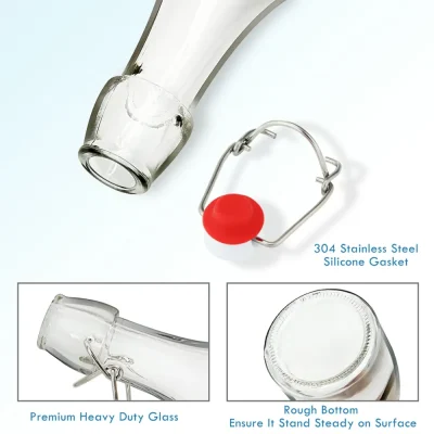 Wholesale 12 oz Premium Clear Flip Top Bottles for Kombucha