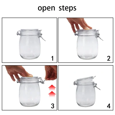 YEBODA 17oz 25oz 34oz 50oz Glass Jars with Lids for Kitchen & Pantry Storage