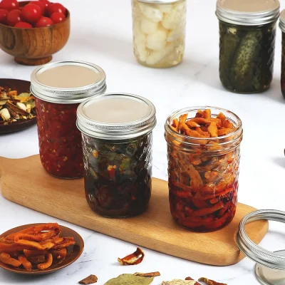 Bulk 8.5 oz 16 oz Wide Mouth Mason Jars with Silver Lids