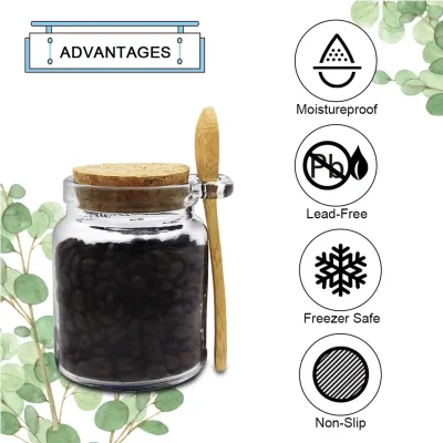 Wholesale 8.5 oz Glass Jar with Wooden Lid and Spoon