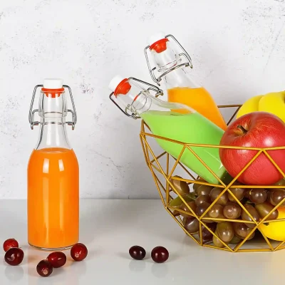 Wholesale 16 oz 32 oz Clear Swing Top Glass Bottles