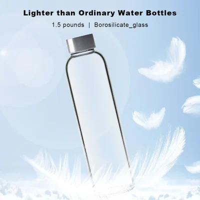 18 oz Glass Water Bottles with Metal Lids in Bulk