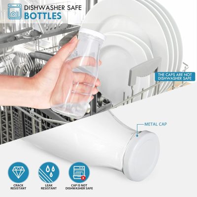 Wholesale 10.5 oz Reusable Glass Milk Bottle with Lid