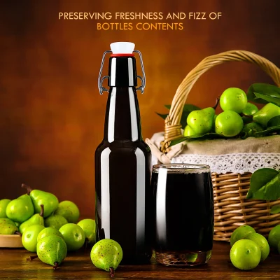 YEBODA 12oz Durable Flip Top Beer Bottles