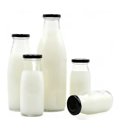 glass milk bottles