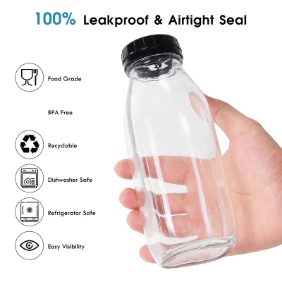 Bulk 16 oz Milk Glass Bottle with Clear Cylindrical Shape