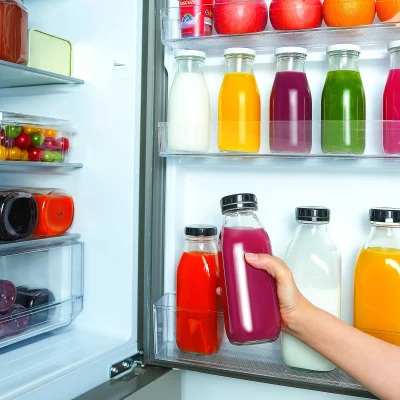 Bulk 16 oz Milk Glass Bottle with Clear Cylindrical Shape