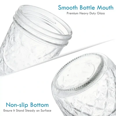 Bulk 8.5 oz 16 oz Wide Mouth Mason Jars with Silver Lids