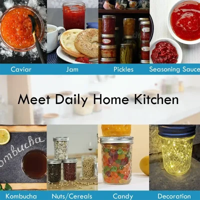 YEBODA 8.5oz 16 oz Wide Mouth Mason Jars – Glass Storage Set